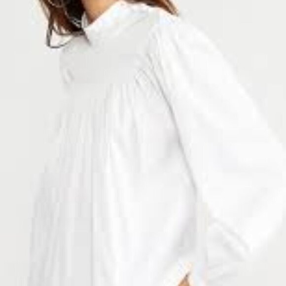 New With Tags Ann Taylor Astraet High Neck Pin Tuck Blouse - Picture 1 of 5